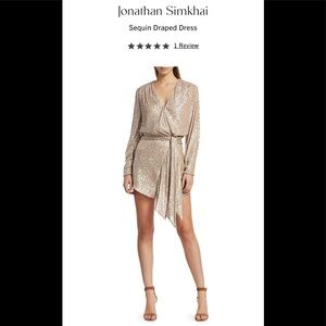 Jonathan Simkhai Sequin Draped Dress NWT